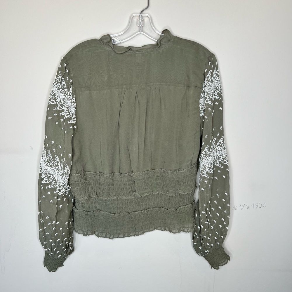 NWT Anthropologie Embroidered Puff Sleeve Blouse💋 - Picture 7 of 8